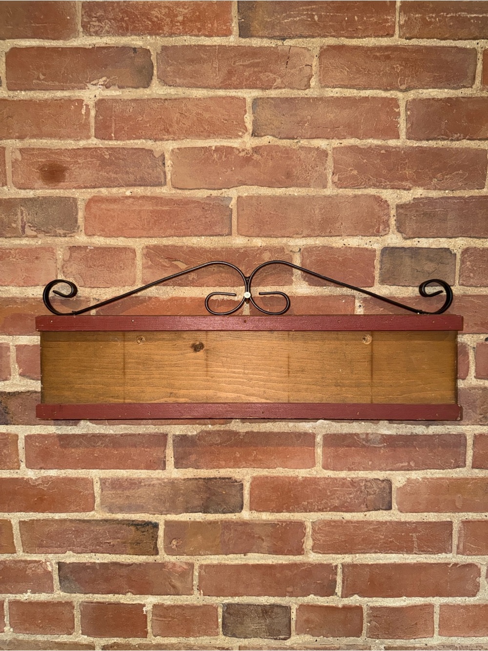 Rustic Red and Natural Wood Wall Plaque - Unbranded Slit Slots
